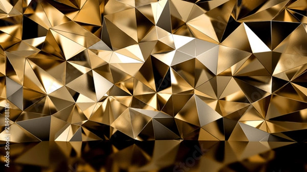 Fototapeta Abstract triangle crystal background. 3d illustration, 3d rendering.