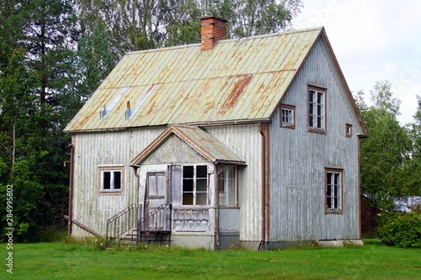 Obraz Beautiful old Scandinavian abandoned house.