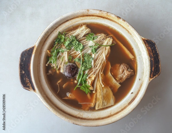 Fototapeta Bone pork with herb soup, Bak kut teh