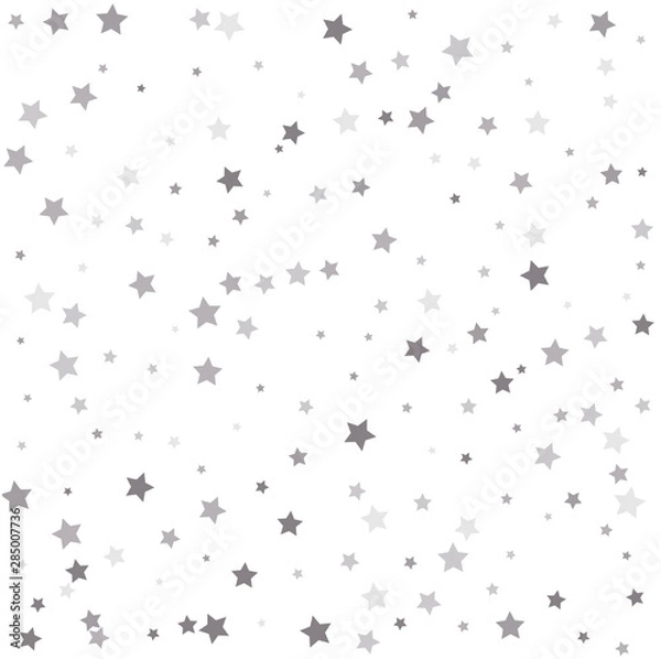 Obraz Silver stars. Sparkle tinsel elements celebration graphic design.