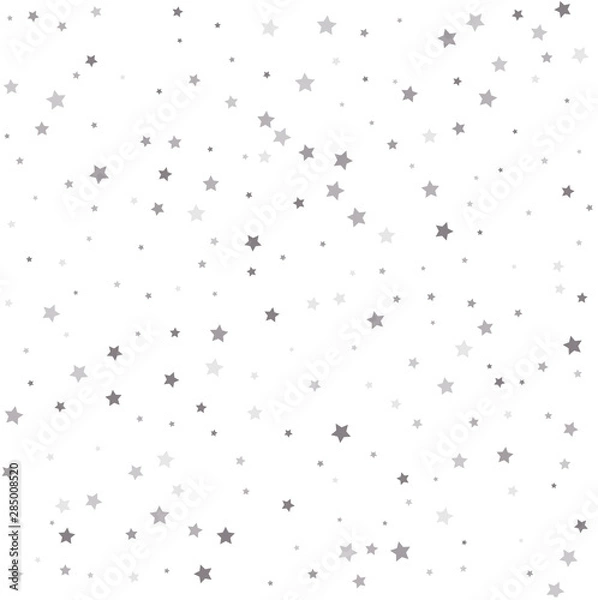 Fototapeta Silver stars. Abstract pattern of random falling silver stars.
