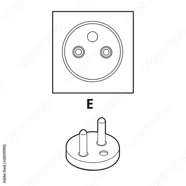 Obraz Steckdose Typ E [schwarz-weiß]