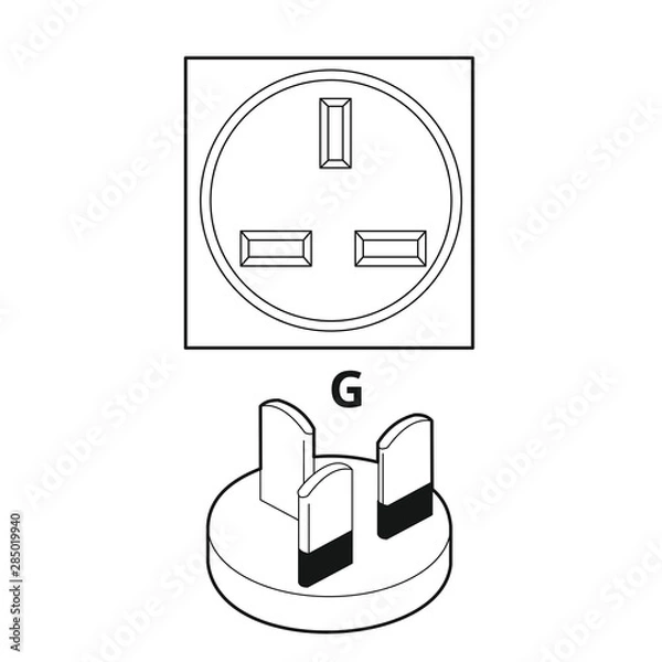 Obraz Steckdose Typ G [schwarz-weiß]