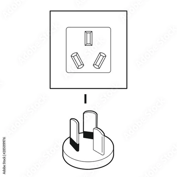 Obraz Steckdose Typ I [schwarz-weiß]