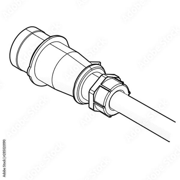 Obraz Starkstromstecker schwarz-weiß]