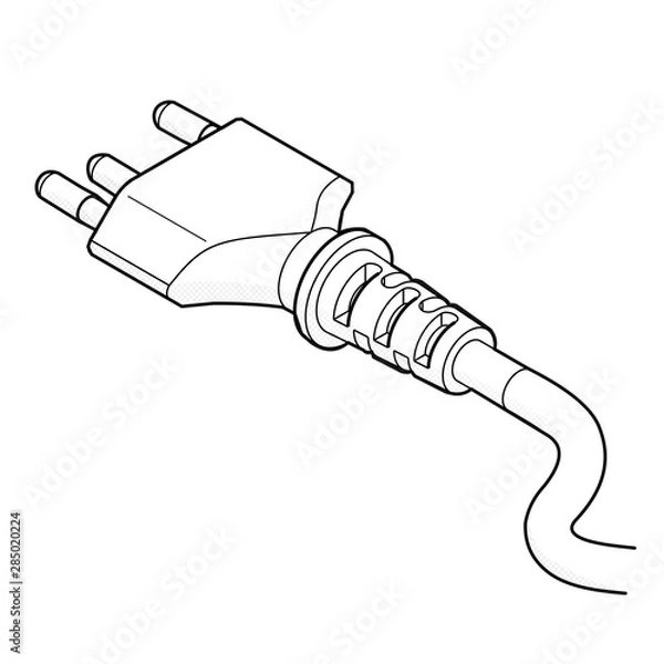 Obraz Stromstecker Typ J  [schwarz-weiß]