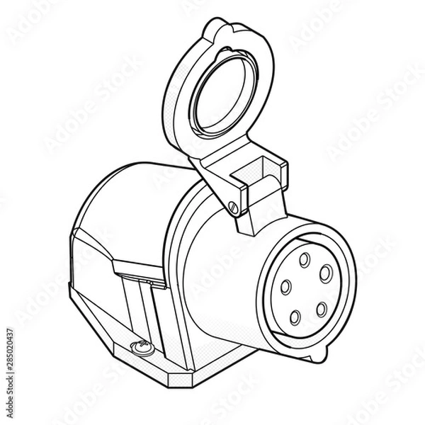 Obraz Starkstromkupplung [schwarz-weiß]