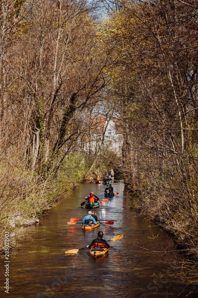 Fototapeta Thueringen Erfurt Kanu
