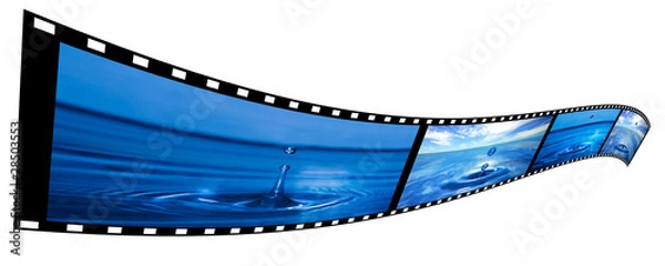 Obraz Film strip with water splashing