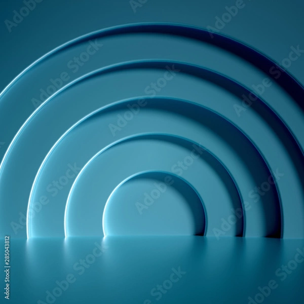 Fototapeta Minimalism abstract background, pedestal. 3d illustration, 3d rendering.