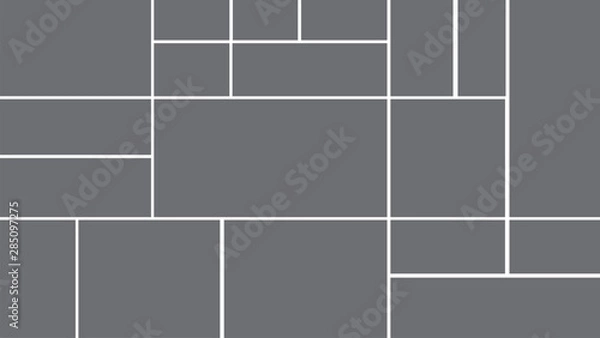 Obraz Creative theme with 19 part rectangle border layout. Vector collage frames for photo.