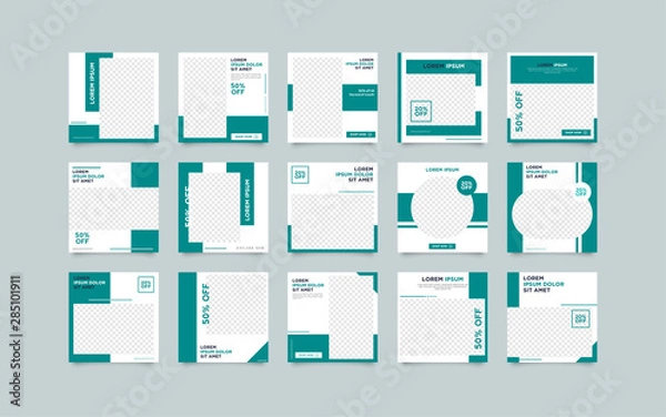 Fototapeta Modern promotion square web banner for social media post template. Elegant sale and discount promo backgrounds fo digital marketing