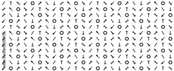 Fototapeta Seamless Pattern With Hand Drawn Tools