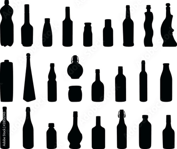 Obraz Vector bottles silhouettes
