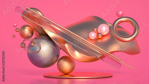 Fototapeta Beautiful minimalism abstraction background. 3d illustration, 3d rendering.