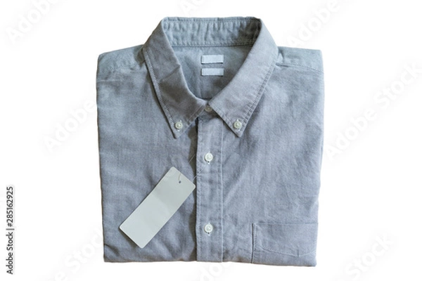 Obraz Formal T-Shirt with the empty price tag close up isolated.