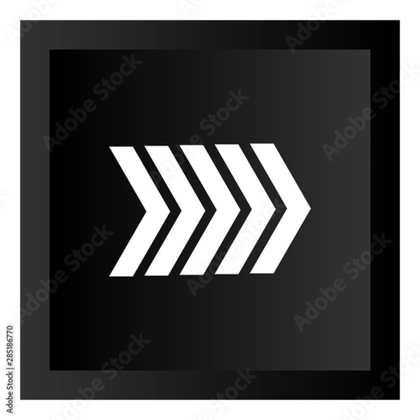 Fototapeta Black Arrow Icon Button Illustration Isolated On White Background