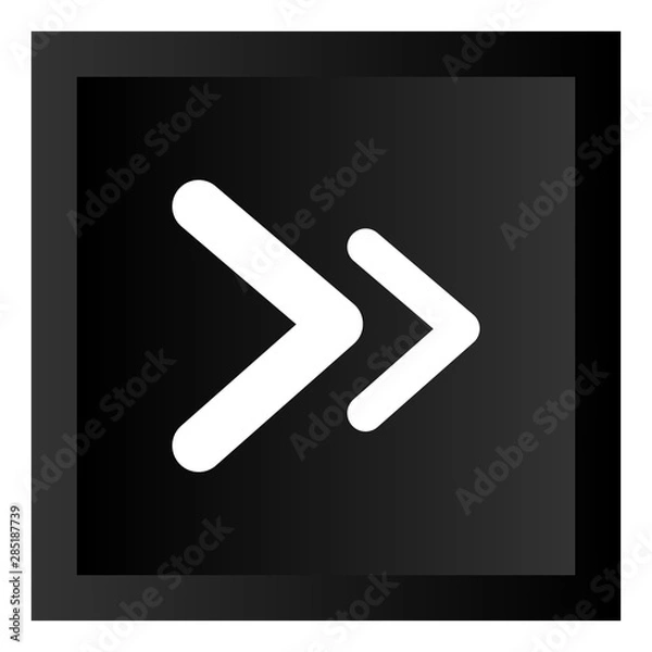 Fototapeta Black Arrow Icon Button Illustration Isolated On White Background