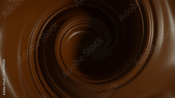 Fototapeta Beautiful chocolate background. 3d illustration, 3d rendering.