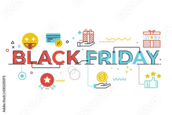 Obraz Black friday word lettering illustration