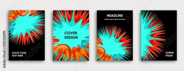 Fototapeta Multi-colored book cover page design, creative abstract background.