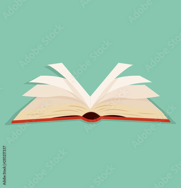 Obraz open book with fluttering in the wind pages