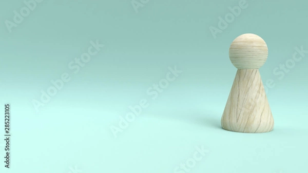 Fototapeta wood toy  3d rendering for business concept.