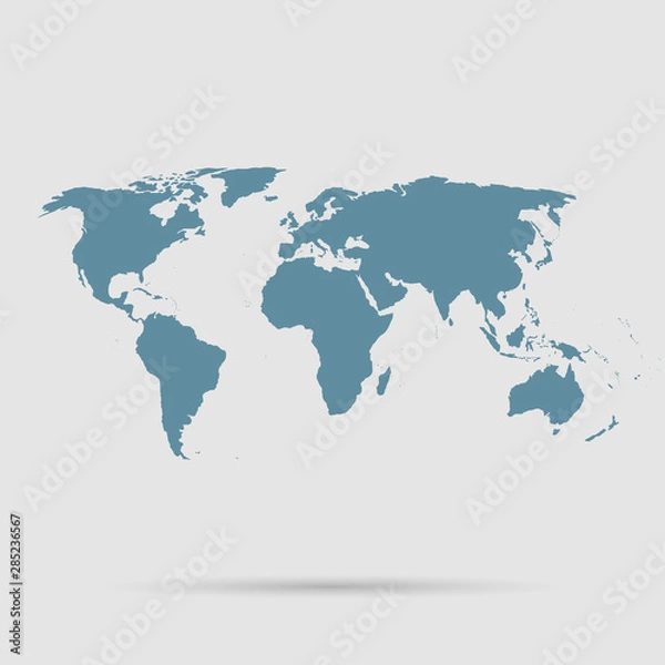 Fototapeta World map vector template, worldwide info graphic