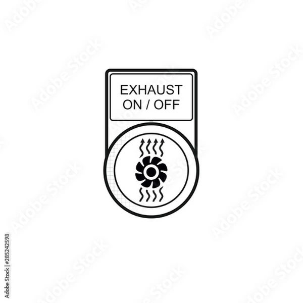Obraz Button "Exhaust on/off" [schwarz-weiß]