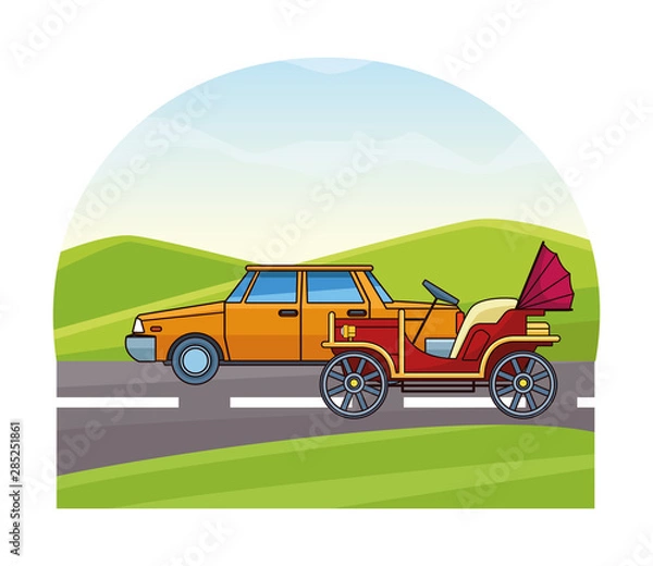 Fototapeta Vintage and classic cars vehicles