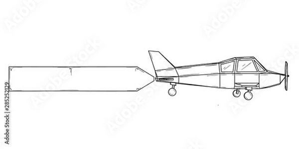 Fototapeta Small plane with wings and propeller - monoplane