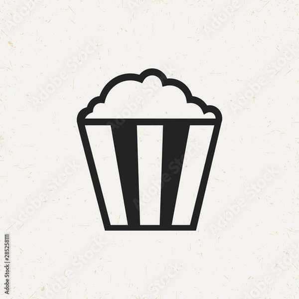 Fototapeta Flat minimal popcorn icon. Simple vector popcorn icon. Isolated popcorn icon for various projects.
