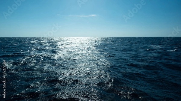 Obraz Horizontal and sea water surface, Dark blue ocean water for natural background