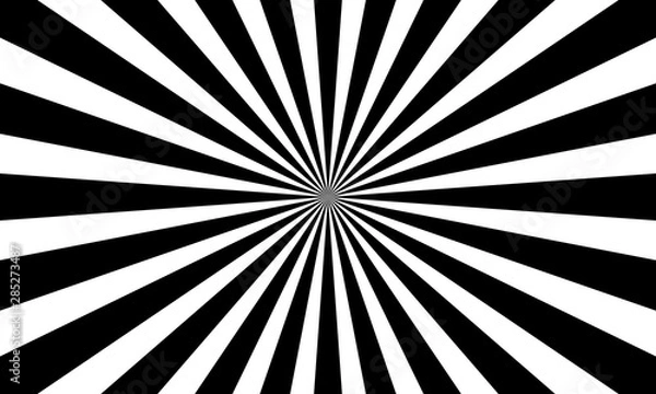 Obraz Monochrome black and white abstract sunburst pattern background.