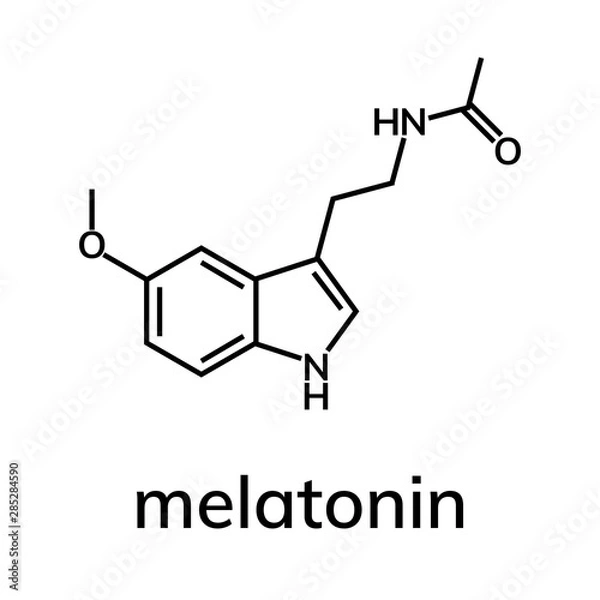 Fototapeta Melatonin chemical formula on white background