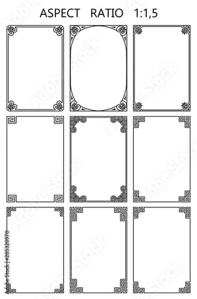 Obraz Set of vector rectangular frames in traditional greek style