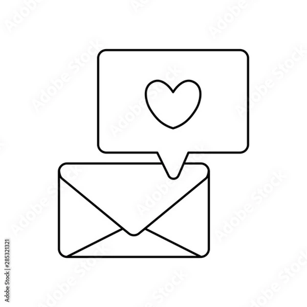 Fototapeta envelope mail with speech bubble