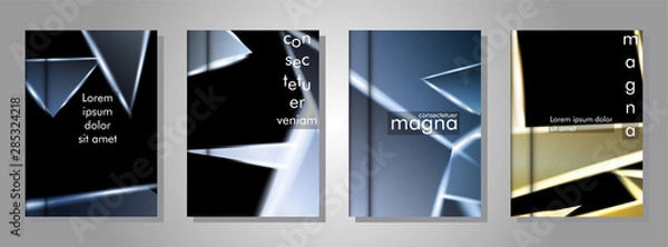 Obraz Minimal cover design. Triangular shape vector design background. Applicable for brochures, posters, covers ,banners ,etc