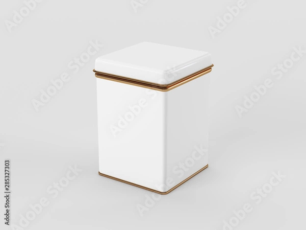 Obraz Tea caddy mockup. Studio packshot. 3D rendering.