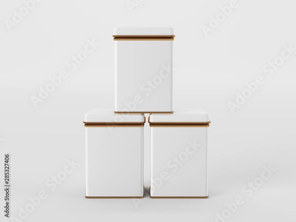 Obraz Tea caddy mockup. Studio packshot. 3D rendering.