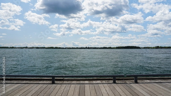 Fototapeta wooden pier on the lake