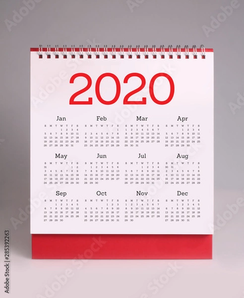 Fototapeta Simple desk calendar 2020