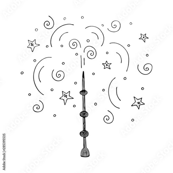 Obraz Isolated doodle wand in action.