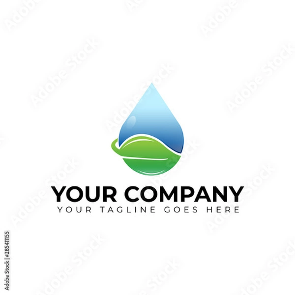 Fototapeta Leaf logo template, leaf vector icon