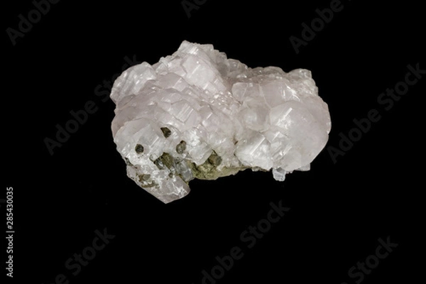 Fototapeta Macro stone Calcite mineral on a black background
