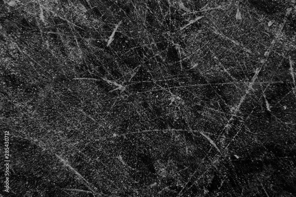 Obraz Schlittschuhspuren auf schwarzer Eis Öberfläche