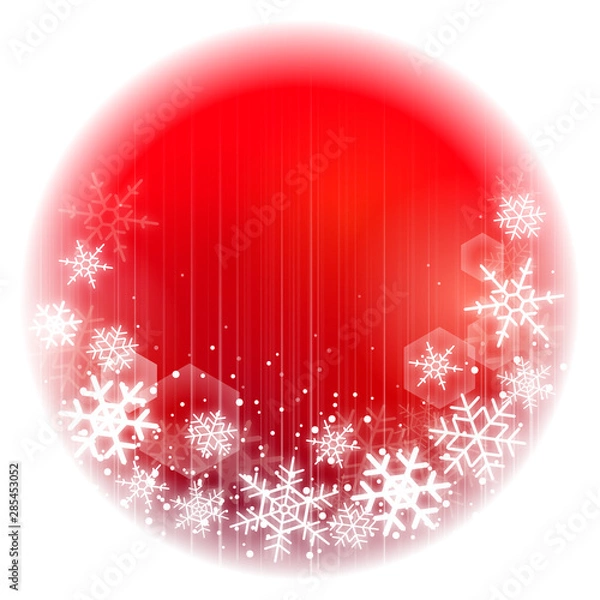 Obraz 雪の結晶 フレーム レッド