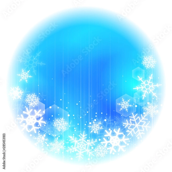 Obraz 雪の結晶 フレーム 水色