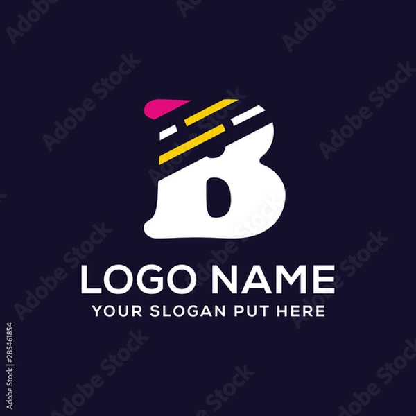 Fototapeta B Letter logo vector design for use business