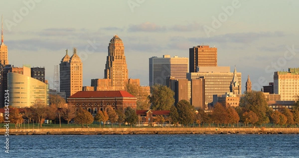 Fototapeta Buffalo, panoramę Nowego Jorku po drugiej stronie rzeki Niagara